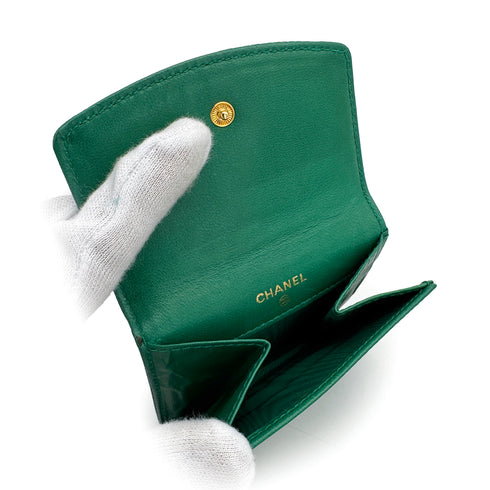 VINTAGE CHANEL COIN PURSE GREEN CAVIAR SKIN 90314393