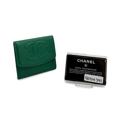 VINTAGE CHANEL COIN PURSE GREEN CAVIAR SKIN 90314393