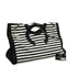 VINTAGE CHANEL CRUISE LINE CHAIN SHOULDER TOTE BAG BLACK CANVAS DENIM SILVER HARDWARE 90350349