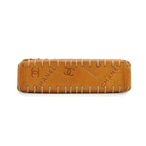 VINTAGE CHANEL CRUISE LINE TURNLOCK CHAIN SHOULDER BAG BROWN VEGETABLE TANNED LEATHER GOLD HARDWARE 90340168