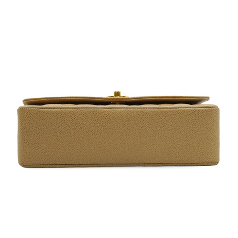 VINTAGE CHANEL DIANA MEDIUM CHAIN SHOULDER BAG BEIGE CAVIAR SKIN GOLD HARDWARE 90350395