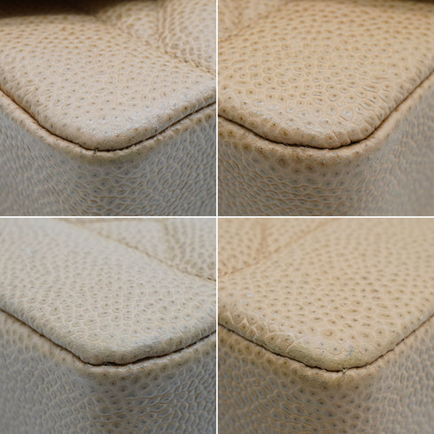 VINTAGE CHANEL DIANA MEDIUM CHAIN SHOULDER BAG BEIGE CAVIAR SKIN GOLD HARDWARE 90350395