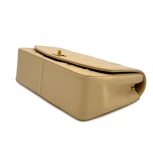 VINTAGE CHANEL DIANA MEDIUM CHAIN SHOULDER BAG BEIGE LAMB SKIN GOLD HARDWARE 90314777