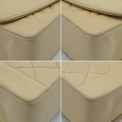 VINTAGE CHANEL DIANA MEDIUM CHAIN SHOULDER BAG BEIGE LAMB SKIN GOLD HARDWARE 90338766