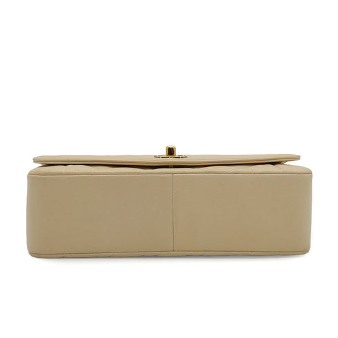 VINTAGE CHANEL DIANA MEDIUM CHAIN SHOULDER BAG BEIGE LAMB SKIN GOLD HARDWARE 90338766