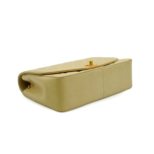 VINTAGE CHANEL DIANA MEDIUM CHAIN SHOULDER BAG BEIGE LAMB SKIN GOLD HARDWARE 90341864