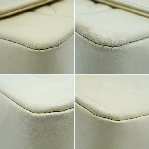 VINTAGE CHANEL DIANA MEDIUM CHAIN SHOULDER BAG BEIGE LAMB SKIN GOLD HARDWARE 90341864