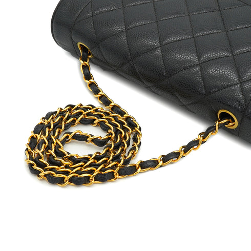 VINTAGE CHANEL DIANA MEDIUM CHAIN SHOULDER BAG BLACK CAVIAR SKIN GOLD HARDWARE 90334148