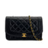 VINTAGE CHANEL DIANA MEDIUM CHAIN SHOULDER BAG BLACK LAMB SKIN GOLD HARDWARE 90327305