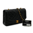 VINTAGE CHANEL DIANA MEDIUM CHAIN SHOULDER BAG BLACK LAMB SKIN GOLD HARDWARE 90338303