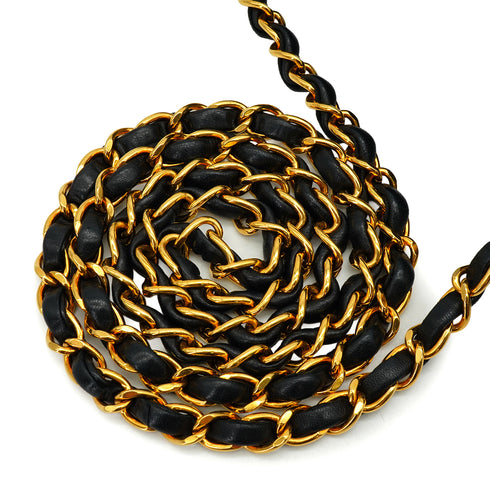 VINTAGE CHANEL DIANA MEDIUM CHAIN SHOULDER BAG BLACK LAMB SKIN GOLD HARDWARE 90338303