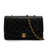 VINTAGE CHANEL DIANA MEDIUM CHAIN SHOULDER BAG BLACK LAMB SKIN GOLD HARDWARE 90338347