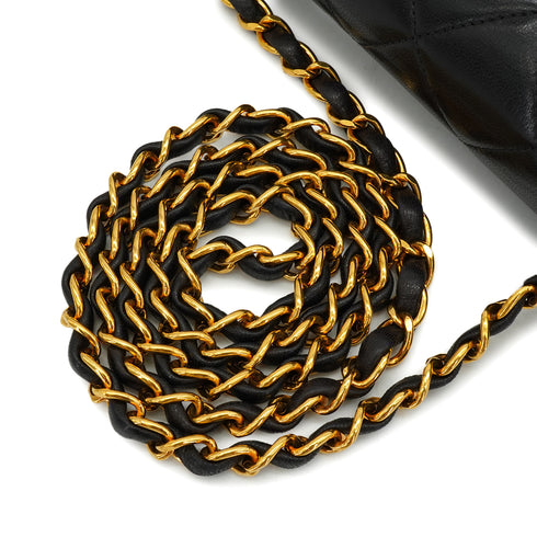 VINTAGE CHANEL DIANA MEDIUM CHAIN SHOULDER BAG BLACK LAMB SKIN GOLD HARDWARE 90341449