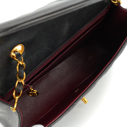 VINTAGE CHANEL DIANA MEDIUM CHAIN SHOULDER BAG BLACK LAMB SKIN GOLD HARDWARE 90341449