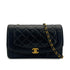 VINTAGE CHANEL DIANA MEDIUM CHAIN SHOULDER BAG BLACK LAMB SKIN GOLD HARDWARE 90317869