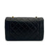 VINTAGE CHANEL DIANA MEDIUM CHAIN SHOULDER BAG BLACK LAMB SKIN GOLD HARDWARE 90317869