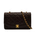 VINTAGE CHANEL DIANA MEDIUM CHAIN SHOULDER BAG BROWN LAMB SKIN GOLD HARDWARE 90341896