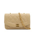 VINTAGE CHANEL DIANA SMALL CHAIN SHOULDER BAG BEIGE LAMB SKIN GOLD HARDWARE 90317865