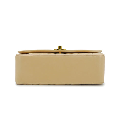 VINTAGE CHANEL DIANA SMALL CHAIN SHOULDER BAG BEIGE LAMB SKIN GOLD HARDWARE 90334269