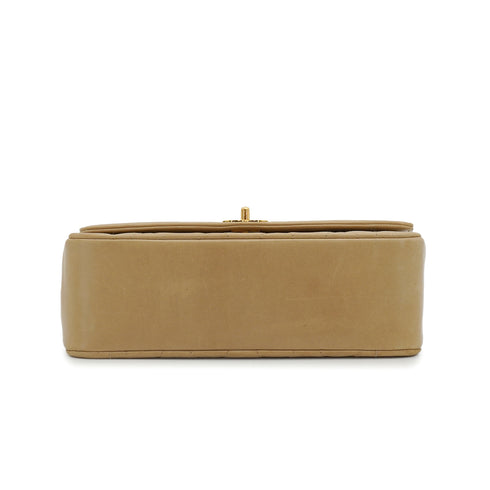 VINTAGE CHANEL DIANA SMALL CHAIN SHOULDER BAG BEIGE LAMB SKIN GOLD HARDWARE 90338882
