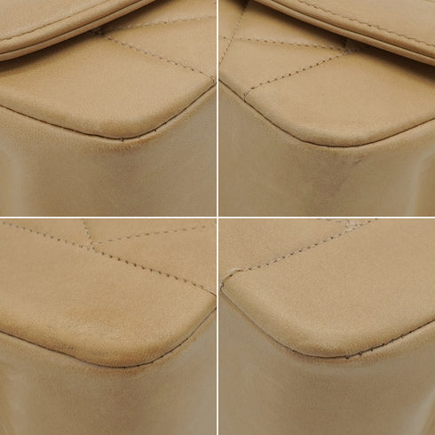 VINTAGE CHANEL DIANA SMALL CHAIN SHOULDER BAG BEIGE LAMB SKIN GOLD HARDWARE 90338882