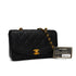 VINTAGE CHANEL DIANA SMALL CHAIN SHOULDER BAG BLACK CAVIR SKIN GOLD HARDWARE 90340455