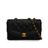 VINTAGE CHANEL DIANA SMALL CHAIN SHOULDER BAG BLACK CAVIR SKIN GOLD HARDWARE 90340455