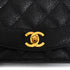 VINTAGE CHANEL DIANA SMALL CHAIN SHOULDER BAG BLACK CAVIR SKIN GOLD HARDWARE 90340455