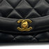 VINTAGE CHANEL DIANA SMALL CHAIN SHOULDER BAG BLACK LAMB SKIN GOLD HARDWARE 90324759