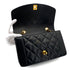 VINTAGE CHANEL DIANA SMALL CHAIN SHOULDER BAG BLACK LAMB SKIN GOLD HARDWARE 90324759