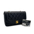 VINTAGE CHANEL DIANA SMALL CHAIN SHOULDER BAG BLACK LAMB SKIN GOLD HARDWARE 90324759