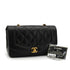 VINTAGE CHANEL DIANA SMALL CHAIN SHOULDER BAG BLACK LAMB SKIN GOLD HARDWARE 90330930