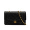 VINTAGE CHANEL DIANA SMALL CHAIN SHOULDER BAG BLACK LAMB SKIN GOLD HARDWARE 90330945