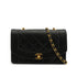 VINTAGE CHANEL DIANA SMALL CHAIN SHOULDER BAG BLACK LAMB SKIN GOLD HARDWARE 90330945
