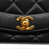VINTAGE CHANEL DIANA SMALL CHAIN SHOULDER BAG BLACK LAMB SKIN GOLD HARDWARE 90330945