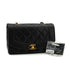 VINTAGE CHANEL DIANA SMALL CHAIN SHOULDER BAG BLACK LAMB SKIN GOLD HARDWARE 90330945