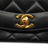 VINTAGE CHANEL DIANA SMALL CHAIN SHOULDER BAG BLACK LAMB SKIN GOLD HARDWARE 90331243
