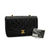 VINTAGE CHANEL DIANA SMALL CHAIN SHOULDER BAG BLACK LAMB SKIN GOLD HARDWARE 90331243