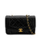 VINTAGE CHANEL DIANA SMALL CHAIN SHOULDER BAG BLACK LAMB SKIN GOLD HARDWARE 90314586