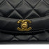 VINTAGE CHANEL DIANA SMALL CHAIN SHOULDER BAG BLACK LAMB SKIN GOLD HARDWARE 90314586