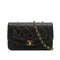 VINTAGE CHANEL DIANA SMALL CHAIN SHOULDER BAG BLACK LAMB SKIN GOLD HARDWARE 90317178