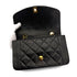 VINTAGE CHANEL DIANA SMALL CHAIN SHOULDER BAG BLACK LAMB SKIN GOLD HARDWARE 90317178