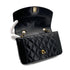 VINTAGE CHANEL DIANA SMALL CHAIN SHOULDER BAG BLACK LAMB SKIN GOLD HARDWARE 90317884