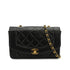 VINTAGE CHANEL DIANA SMALL CHAIN SHOULDER BAG BLACK LAMB SKIN GOLD HARDWARE 90330929