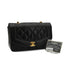 VINTAGE CHANEL DIANA SMALL CHAIN SHOULDER BAG BLACK LAMB SKIN GOLD HARDWARE 90330929