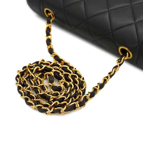 VINTAGE CHANEL DIANA SMALL CHAIN SHOULDER BAG BLACK LAMB SKIN GOLD HARDWARE 90332912