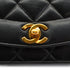 VINTAGE CHANEL DIANA SMALL CHAIN SHOULDER BAG BLACK LAMB SKIN GOLD HARDWARE 90332928
