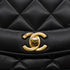 VINTAGE CHANEL DIANA SMALL CHAIN SHOULDER BAG BLACK LAMB SKIN GOLD HARDWARE 90334498