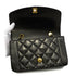 VINTAGE CHANEL DIANA SMALL CHAIN SHOULDER BAG BLACK LAMB SKIN GOLD HARDWARE 90334498