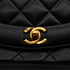 VINTAGE CHANEL DIANA SMALL CHAIN SHOULDER BAG BLACK LAMB SKIN GOLD HARDWARE 90337278